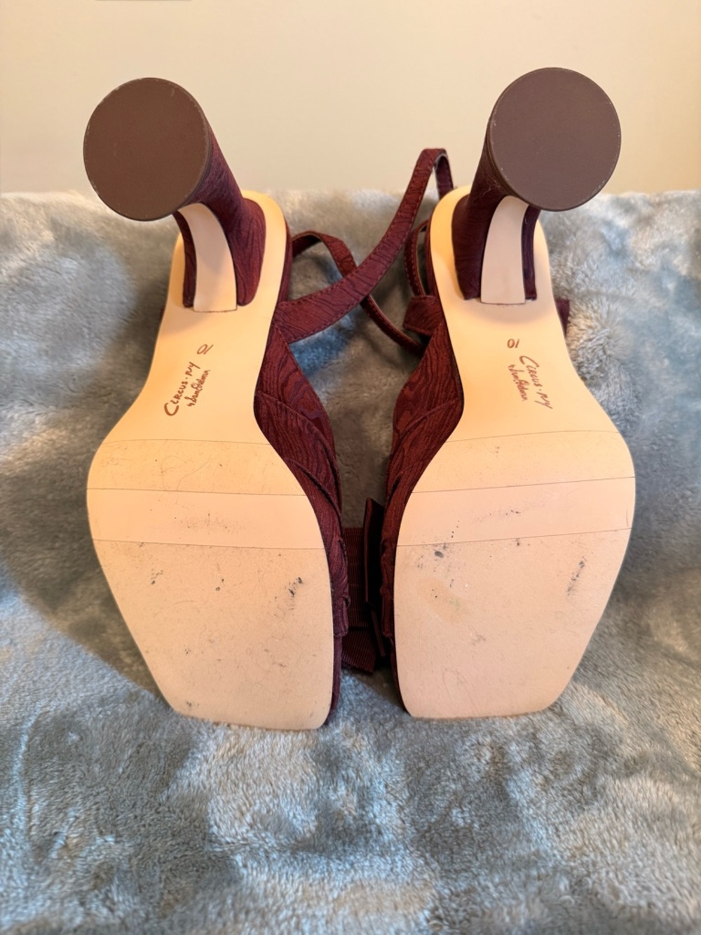 Circus by Sam Edelman Spiced Plum Bow Slingback Block Heels - Picture 7 of 10